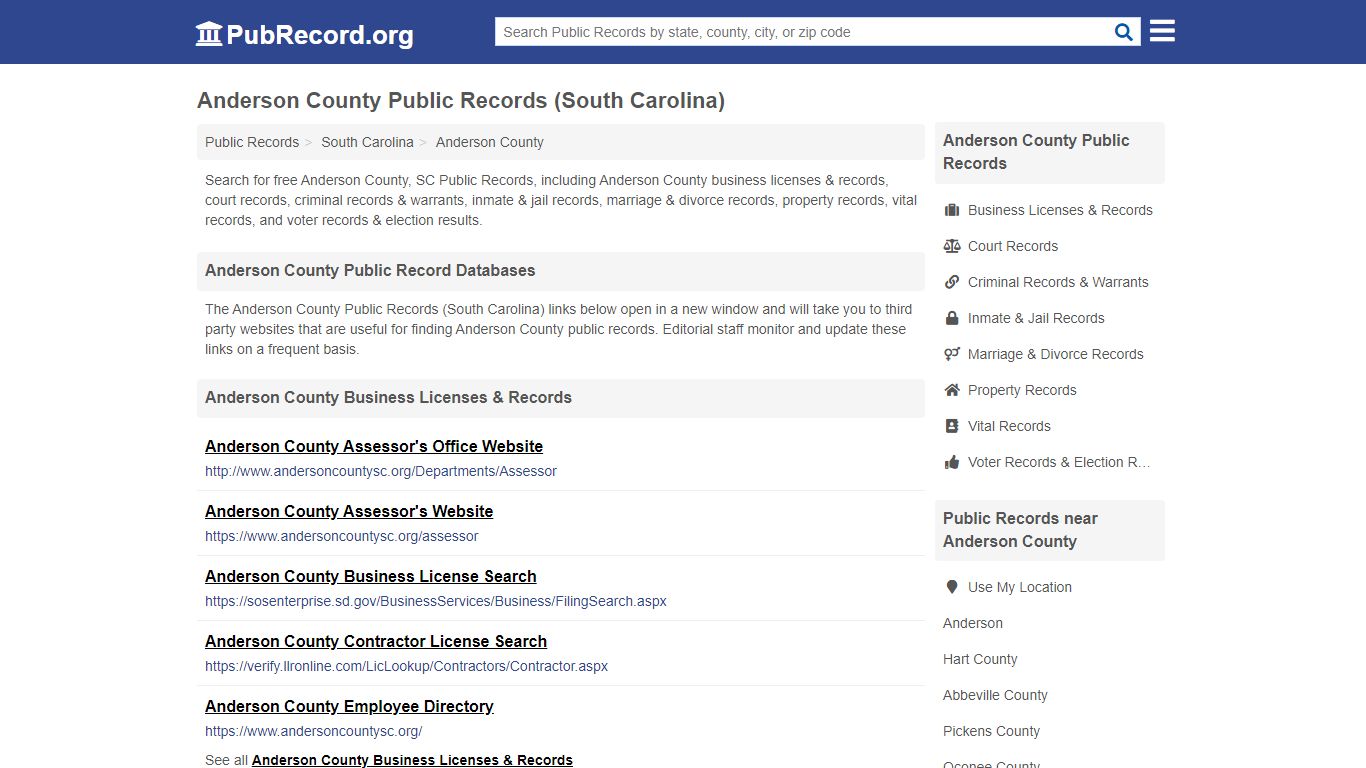 Anderson County Public Records (South Carolina)